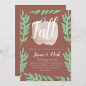 秋リーフカボチャ茶色ベビーシャワー招待状 招待状 (正面/裏面)