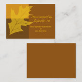 秋リーフカラーブロックウェディングRSVPレスポンスカード エンクロージャーカード (正面/裏面)