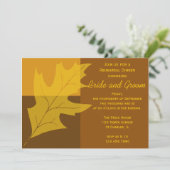 秋リーフカラーブロック結婚のリハーサルディナー 招待状 (スタンド正面)