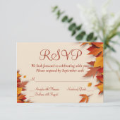 秋リーフクラシックRSVPカード – 水平 出欠カード (スタンド正面)