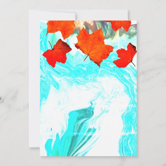 秋リーフゲーデアゲートアート抽象芸術カスタムウェディング 招待状 (裏面)