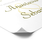 秋リーフストリングライトウェディングレセプションウェルカム ポスター (角)