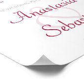 秋リーフストリングライトウェディングレセプションウェルカム ポスター (角)