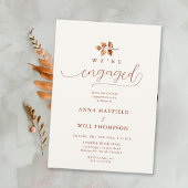 秋リーフテラコッタソフト書道婚約 招待状