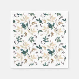 秋リーフパターン スタンダードカクテルナプキン