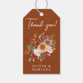 秋リーフフローラテラコッタ結婚式の引き出物 ギフトタグ