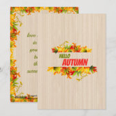 秋リーフモダンフラットホリデーカード シーズンカード (正面/裏面)