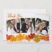秋リーフ新着写真サンクスギビング結婚ズ サンキューカード (正面)