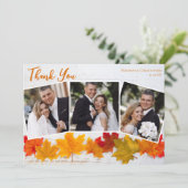 秋リーフ新着写真サンクスギビング結婚ズ サンキューカード (スタンド正面)