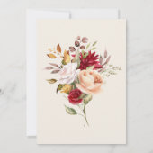 秋リーフ秋の色アイボリー誕生日 招待状 (裏面)