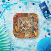 秋リーフ秋カラフルの離れ紙プレート ペーパープレート (パーティー)