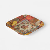 秋リーフ秋カラフルの離れ紙プレート ペーパープレート (傾斜あり)