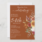 秋リーフ秋カラーズテラコッタ誕生日 招待状 (正面)