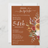 秋リーフ秋テラコッタサプライズ誕生日 招待状 (正面)