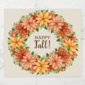 秋リーフ秋フローラスワッグ スパークリングワインラベル (シングルラベル)