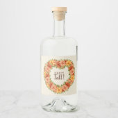 秋リーフ秋フローラスワッグ リキュールボトルラベル (正面)