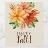 秋リーフ秋フローラハッピー秋 ワインラベル (シングルラベル)