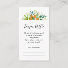 秋リーフ花束ベビーシャワーおむつラッフル エンクロージャーカード