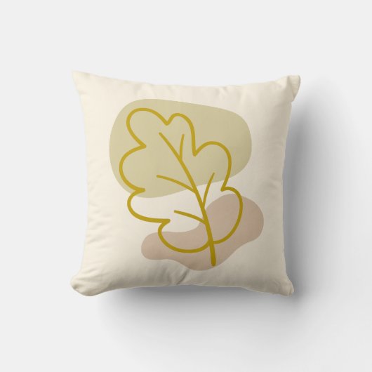 秋リーフ&抽象芸術ブロッブシェイプパステルカラーギフト クッション (正面)