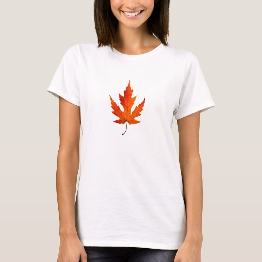 秋リーフ – 紅葉 – 女性のTシャツ Tシャツ (正面)