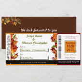 秋リーフLeav搭乗パス結婚式招待状 招待状 (正面/裏面)