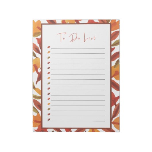 秋リーフTo Doリストメモ帳 ノートパッド (回転)