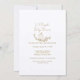 秋リールパンプキンベージュ色ベビーシャワー 招待状