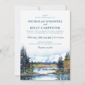 秋レイクウォーターフロントマウンテン結婚式招待状 招待状 (正面)