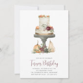 秋レイヤケーキ誕生日パーティー 招待状 (正面)