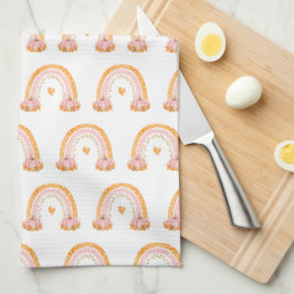 秋レインボーズピンクカボンプキンスキッチンタオル キッチンタオル
