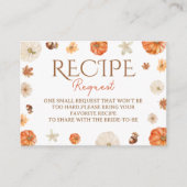 秋レシピ要求ブライダルシャワー エンクロージャーカード (正面)