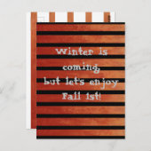 秋レッドとブラックグラデーションのストライプハガキユーモアのあるー ポストカード (正面/裏面)