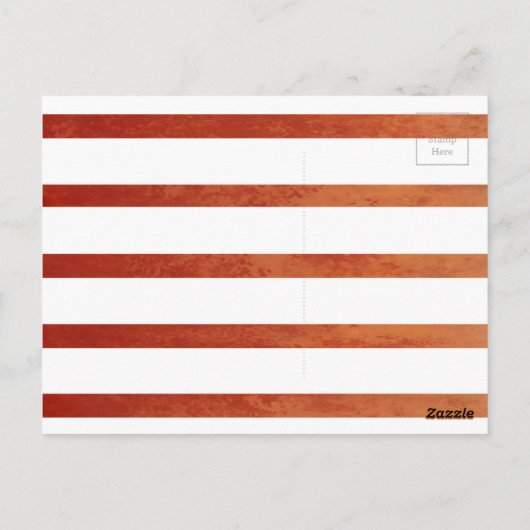 秋レッドとブラックグラデーションのストライプハガキユーモアのあるー ポストカード (裏面)