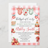 秋レッドアップルの私の目の赤ちゃんシャワー 招待状 (正面/裏面)