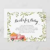 秋レッドパンプキントラックベビーブック挿入カード ポストカード (正面/裏面)