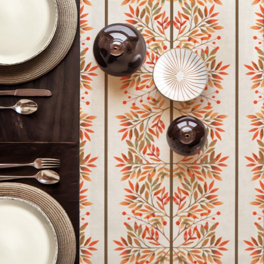 秋レッドベリー&離れボタニカルアイボリー ショートテーブルランナー