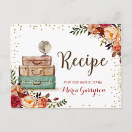 秋レッドマルサラトラベルテーマのレシピカード ポストカード