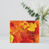 秋レッド離れズハッピーサンクスギビング ポストカード (スタンド正面)