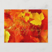 秋レッド離れズハッピーサンクスギビング ポストカード (正面)