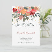 秋レトロフローラ水色金ゴールドsweet sixteen 招待状 (スタンド正面)