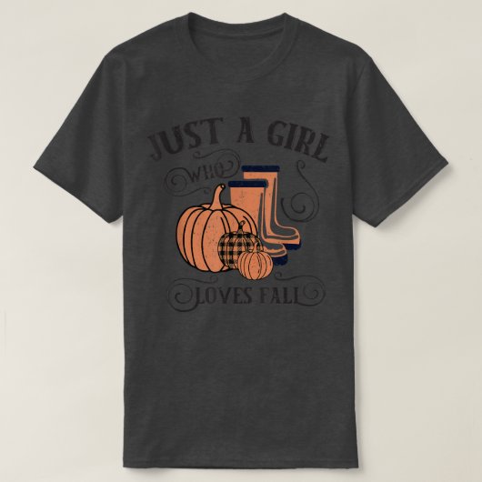 秋レトロ秋のパンプ感じを愛する少女 Tシャツ (デザイン正面)