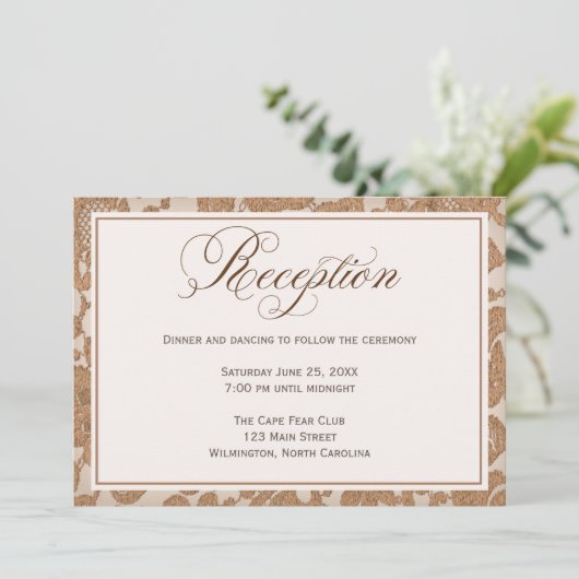 秋レース結婚式レセプションエンクロージャ招待状 招待状 (スタンド正面)