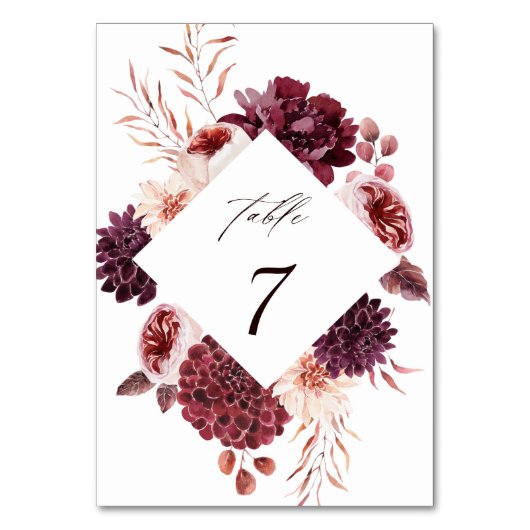 秋ロマンスウォーターフローラ結婚ズ テーブルナンバー (裏面)