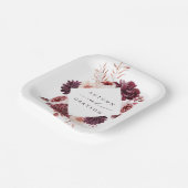 秋ロマンスウォーターフローラ結婚ズ ペーパープレート (傾斜あり)