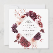 秋ロマンスウォーター結婚カラーフローラズスクエア 招待状 (正面)