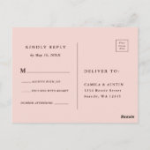 秋ロマンスウォーター色フローラ結婚式RSVP ポストカード (裏面)