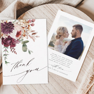 秋ロマンスエレガントフローラ結婚の写真 サンキューカード