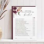 秋ロマンスフローラブライダルシャワー編集可能カード 招待状