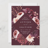秋ロマンスブルゴーニュ結婚フローラ 招待状 (正面)