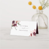 秋ロマンス結婚フローラパーソナライズされた プレイスカード (裏面)